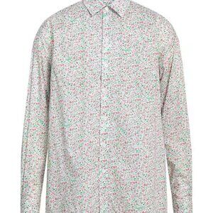 NEW Maison Kitsune White Logo Floral Button Down Shirt M